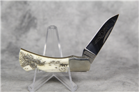 SAM McDOWELL Mallard Ducks Scrimshawed Smooth Bone Lockback