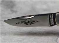 SAM McDOWELL Mallard Ducks Scrimshawed Smooth Bone Lockback