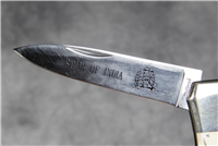 NATIONAL BLADE Eagle / Star of India Smooth Bone Large Lockback Knife c.1980s