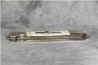 NATIONAL BLADE Eagle / Star of India Smooth Bone Large Lockback Knife c.1980s
