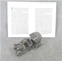 1904 MERCEDES SIMPLEX World-Famous Sterling Silver Vintage Car Replica (Franklin Mint, Silver Car Miniatures Collection, 1977)