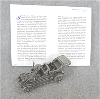 1911 DELAUNAY-BELLEVILLE World-Famous Sterling Silver Vintage Car Replica (Franklin Mint, Silver Car Miniatures Collection, 1977)