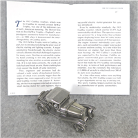 1913 CADILLAC COUPE World-Famous Sterling Silver Vintage Car Replica (Franklin Mint, Silver Car Miniatures Collection, 1977)