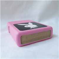 PLAYBOY RABBIT BLACK & WHITE Pink Matte Finish Over Brass Lighter (Zippo, 2005)