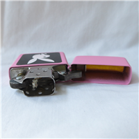 PLAYBOY RABBIT BLACK & WHITE Pink Matte Finish Over Brass Lighter (Zippo, 2005)