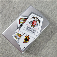 JIM BEAM PLAYING CARDS Satin Chrome Lighter (Zippo, 20755, 2005)