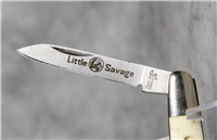 FROST CUTLERY Scrimshawed Smooth Bone "Little Savage" Pen Knife