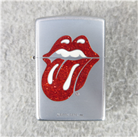 ROLLING STONES GLITTER TONGUE Satin Chrome Lighter (Zippo, 2008)