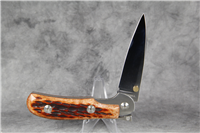 A. G. RUSSELL Chestnut Jigged Folding Lockback