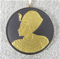 Gold & Black Jasperware Egyptain Pharaoh Gold Plated Pendant & Chain (Wedgwood)