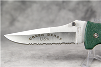 FROST CUTLERY Green Beret Flying Falcon 15-059G Lockback Folding  w/ Sheath