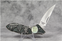 Ship Folding Lockback Knife in Wood Keepsake Box