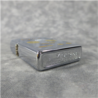 Limited Edition CORVETTE 50th Anniversary Chrome Lighter with 24k Gold Inlay Emblems (Zippo, 2003, #20501)
