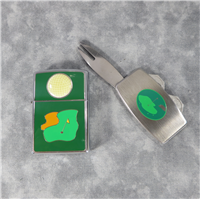 GOLF Brushed Chrome Lighter & Greenskeeper Collectors Set (Zippo, 2002)