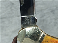 ROUGH RIDER RR1016 Amber Jigged Bone "Dogleg" Lockback Jack Knife