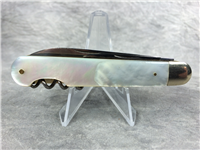 E. L. FALK E-TUNA Mother of Pearl 2-Blade with Corkscrew Jack Knife