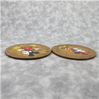 Disney MINNIE & MICKEY MOUSE 4 inch Fiberboard Drink Coasters (1960's)