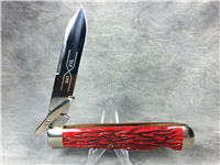 SCHATT & MORGAN QUEEN File & Wire 04121L Red Bone Cheetah Knife