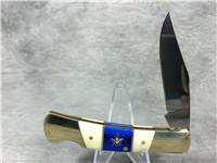 FROST Masonic MAS-100WBW White & Blue Bone Lockback Barracuda Knife