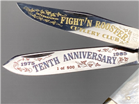 1985 FIGHT'N ROOSTER Mother of Pearl INTERNATIONAL CUTLERY CLUB Trapper