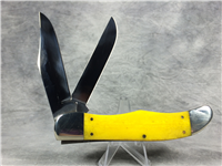 2009 CASE XX 6265 SS John Deere Yellow Bone Folding Hunter Knife With Sheath