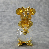 Crystal & Gold MINNIE MOUSE 2-1/2 inch Trimlite Figurine (Swarovski, c 1980)