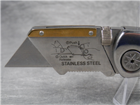 KOBALT Stainless Steel Folding Lockback Utility Razor Knife with Sheath