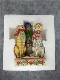 THREE CAROLING CATS 6-3/4 inch Figurine (Jim Shore, Enesco, 4010897, 2008)