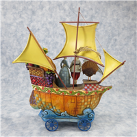 A NEW WORLD 9-3/4 inch Mayflower with Pilgrims Figurine (Jim Shore, Enesco, 4009016, 2007)
