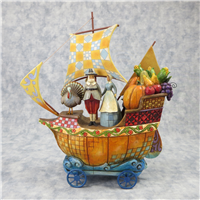 A NEW WORLD 9-3/4 inch Mayflower with Pilgrims Figurine (Jim Shore, Enesco, 4009016, 2007)
