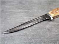 QUEEN Fixed Blade Hunting Knife with Leather Sheath