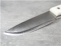 Custom Made White Handled 9-1/4" Fixed Blade Knife