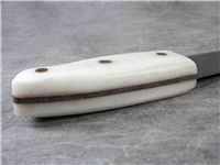 Custom Made White Handled 9-1/4" Fixed Blade Knife