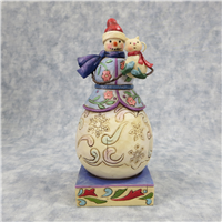 WINTER FRIENDS 7-1/8 inch Snowman Holding Cat Figurine (Jim Shore, Enesco, 4013901, 2009)