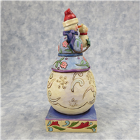 WINTER FRIENDS 7-1/8 inch Snowman Holding Cat Figurine (Jim Shore, Enesco, 4013901, 2009)