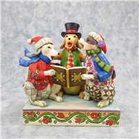 CAROLING CANINES 5-1/2 inch Three Caroling Dogs Figurine (Jim Shore, Enesco, 4010898, 2008)