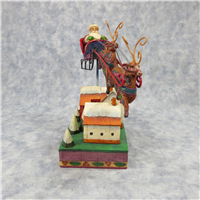 TWAS THE NIGHT BEFORE CHRISTMAS 7-1/2 inch Deer Over House Figurine (Jim Shore, Enesco, 4001860, 2005)