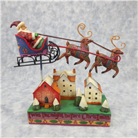 TWAS THE NIGHT BEFORE CHRISTMAS 7-1/2 inch Deer Over House Figurine (Jim Shore, Enesco, 4001860, 2005)