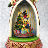 MICKEY TREE TRIMMING PARTY 10-1/4 inch Disney Figural Music Box with Light (Jim Shore, Enesco, 4011037, 2007)
