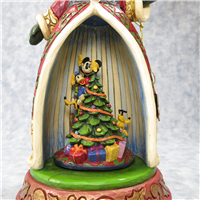 MICKEY TREE TRIMMING PARTY 10-1/4 inch Disney Figural Music Box with Light (Jim Shore, Enesco, 4011037, 2007)