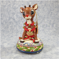 RUDOLPH  8-1/2 inch Rudolph The Red-Nosed Reindeer Musical Figurine (Jim Shore, Enesco, 4013871, 2009)
