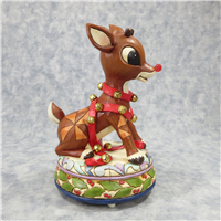 RUDOLPH  8-1/2 inch Rudolph The Red-Nosed Reindeer Musical Figurine (Jim Shore, Enesco, 4013871, 2009)
