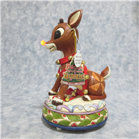 RUDOLPH  8-1/2 inch Rudolph The Red-Nosed Reindeer Musical Figurine (Jim Shore, Enesco, 4013871, 2009)