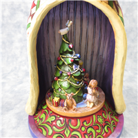 CHRISTMAS SPIRIT LIVES WITHIN 10-1/2 inch Santa w/ Kids Lighted Revolving Figural Music Box (Jim Shore, Enesco, 4006647, 2006)