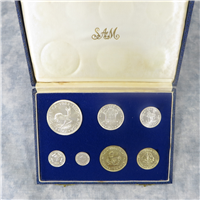 SOUTH AFRICA 7 Coin Silver Proof Set (South African Mint, 1964)