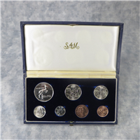 SOUTH AFRICA 7 Coin Silver Proof Set (South African Mint, 1965)