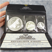 Republic of Haiti 3 Coin Pure Silver Proof Set (1968)