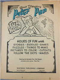 Vintage PETER PAN FUN BOOK Activity & Coloring Book (Disney, Whitman, 1952)