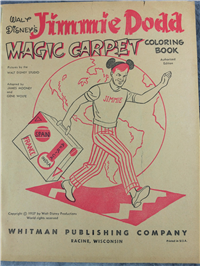 Vintage JIMMIE DODD MAGIC CARPET Coloring Book (Disney, Whitman, 1957)