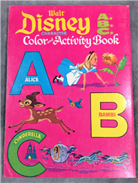 WALT DISNEY Character ABC Coloring Book (Disney, Whitman, 1972) Alice, Bambi, Cinderella